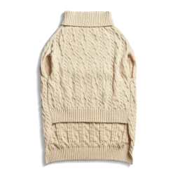 Discount Shinola Cable Knit Dog Sweater Ivory