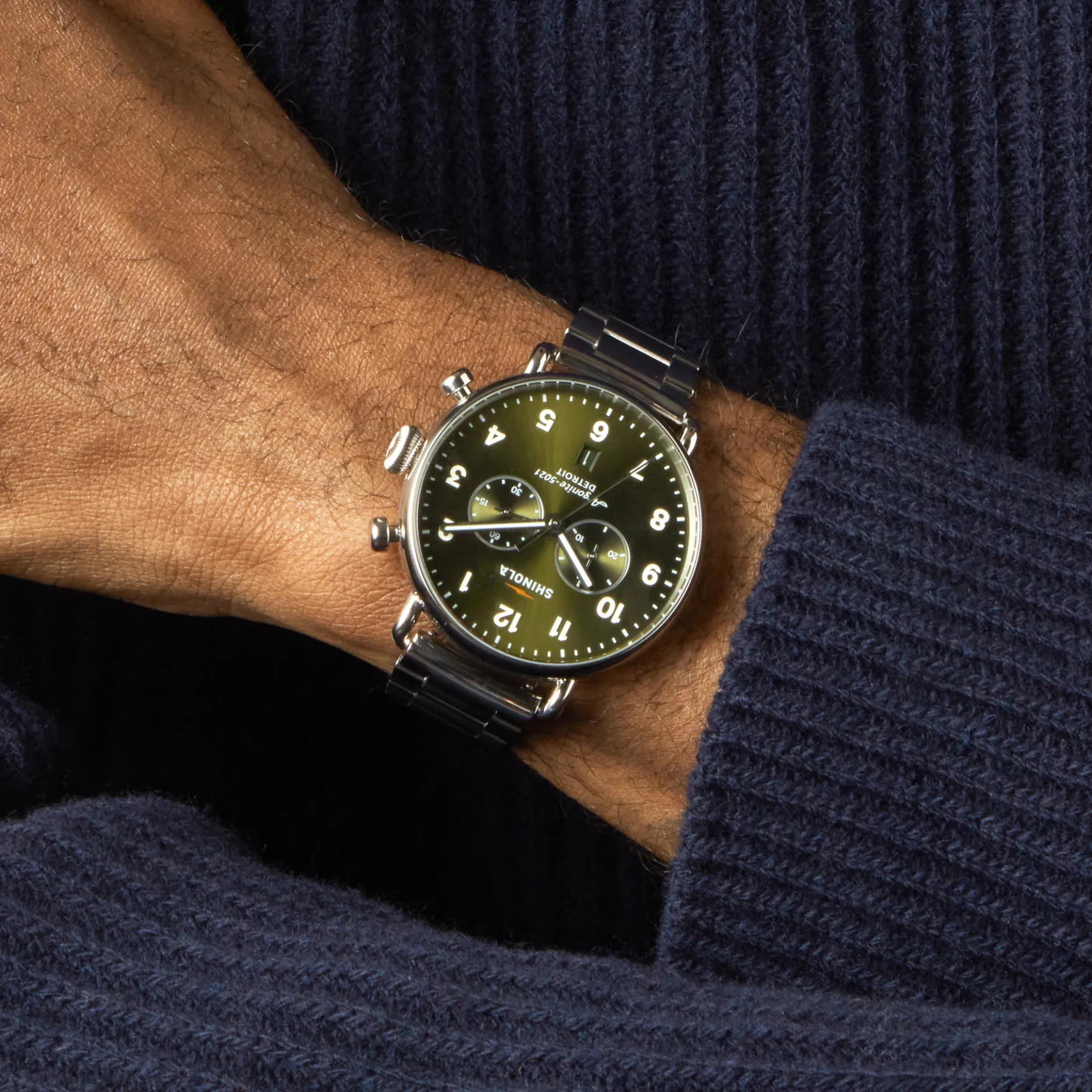 Clearance Shinola Canfield Chronograph Watch Dark Olive