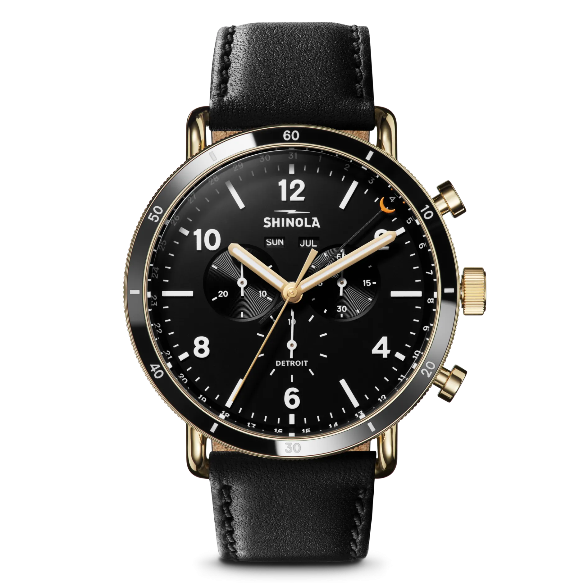 Best Shinola Canfield Sport Chronograph Watch Black Leather