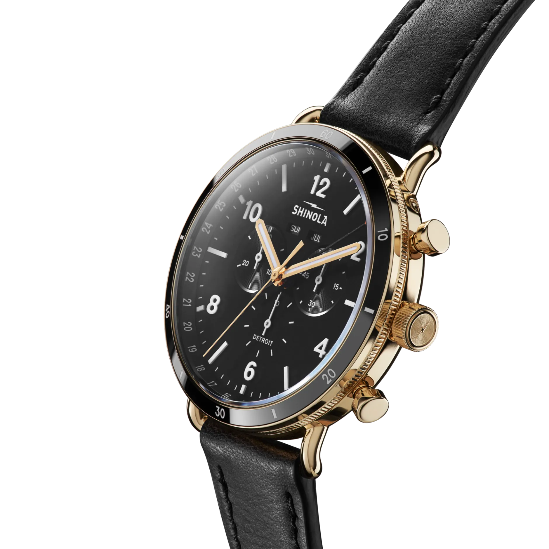 Best Shinola Canfield Sport Chronograph Watch Black Leather
