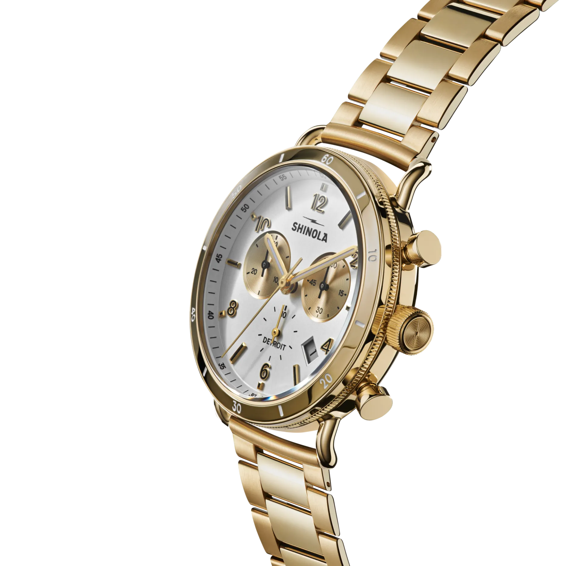 Shinola Canfield Sport Chronograph Watch Gold
