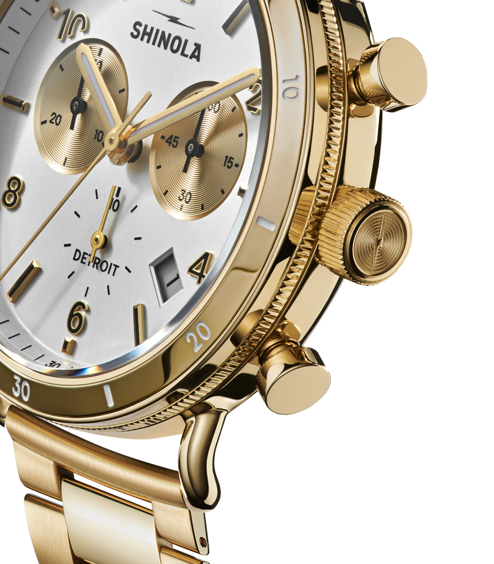 Shinola Canfield Sport Chronograph Watch Gold