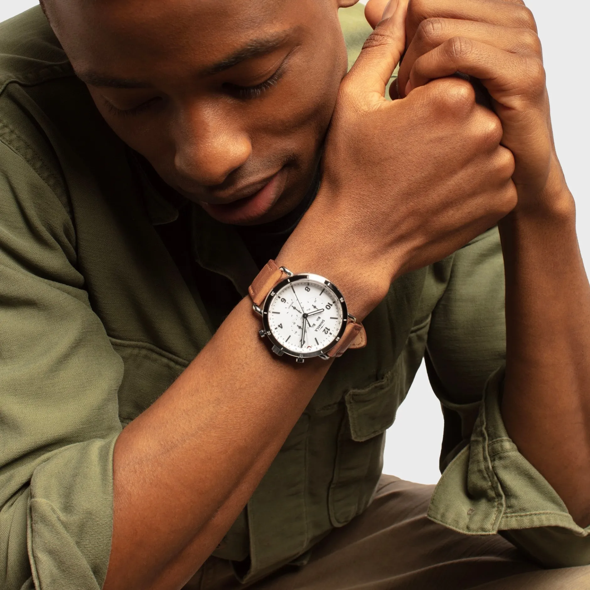 Shinola Canfield Sport Chronograph Watch White