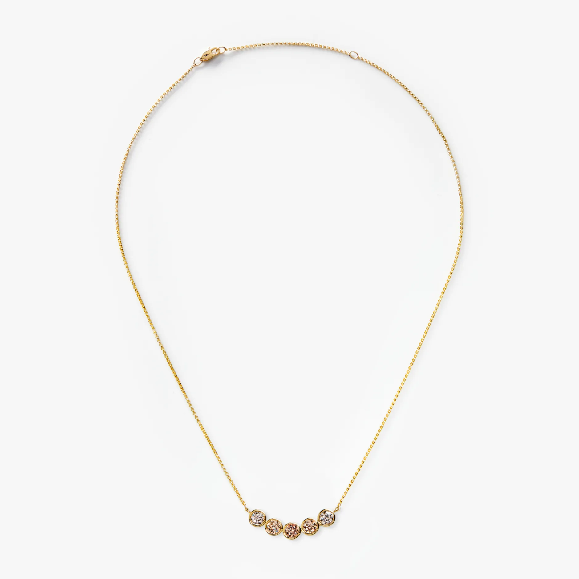 Sale Shinola 2 Carat Desert Diamond Curved Bar Necklace OS