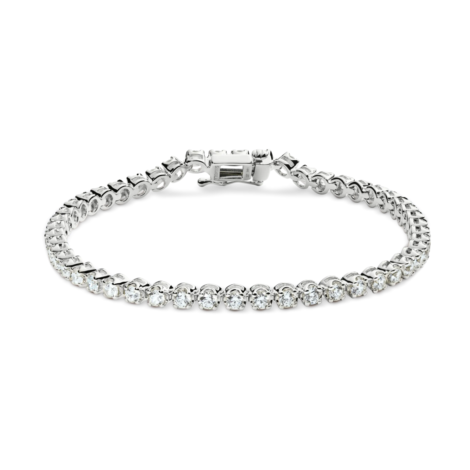 Shinola 3 Carat 7" Diamond Tennis Bracelet White Gold