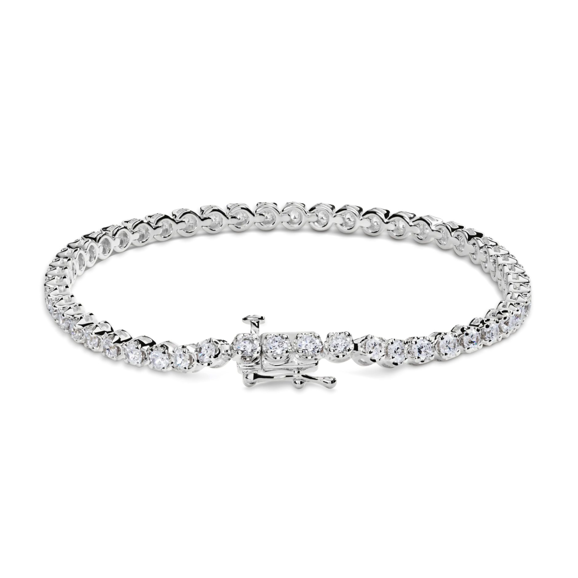Shinola 3 Carat 7" Diamond Tennis Bracelet White Gold
