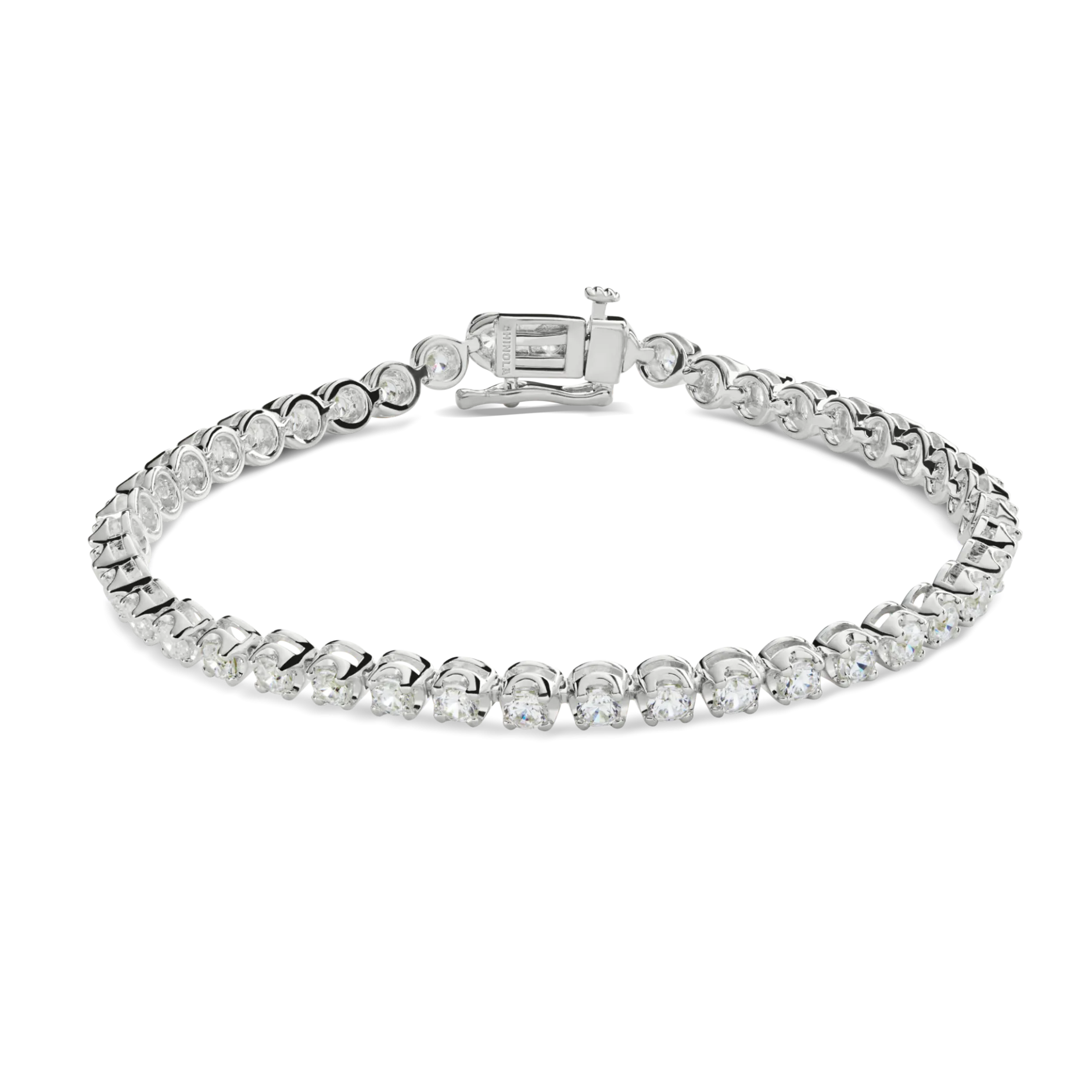 New Shinola 4 Carat 7" Diamond Tennis Bracelet White Gold