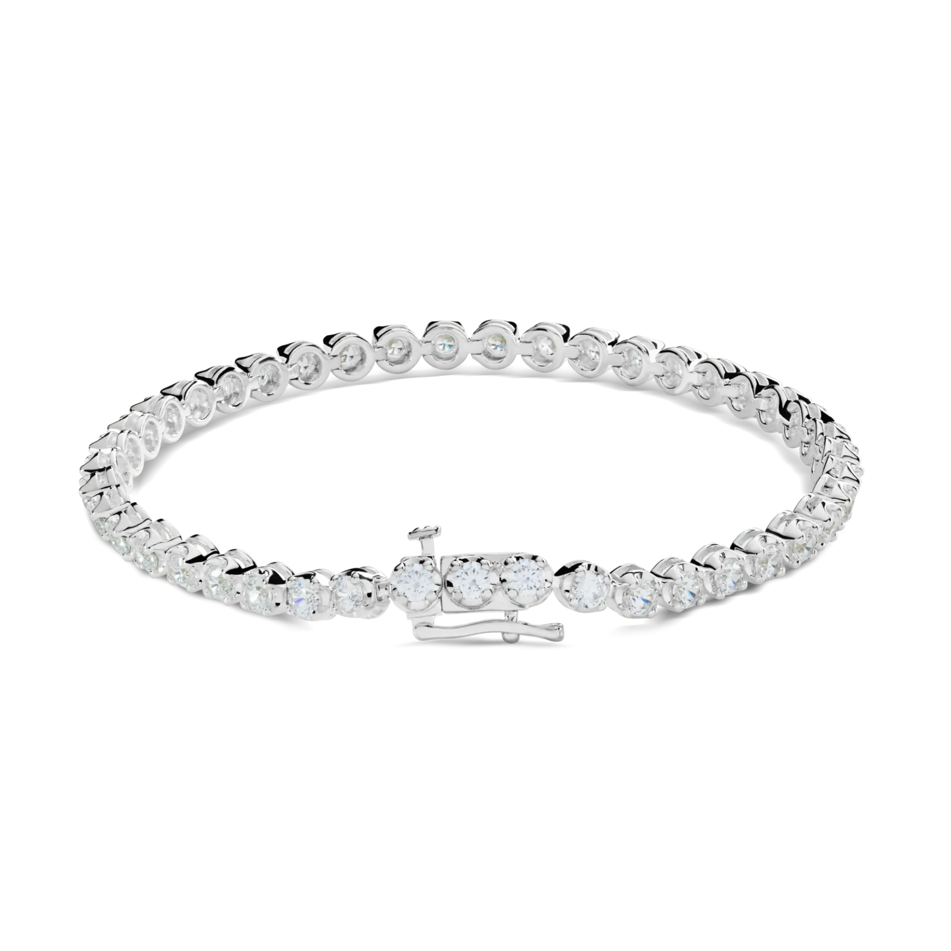 New Shinola 4 Carat 7" Diamond Tennis Bracelet White Gold