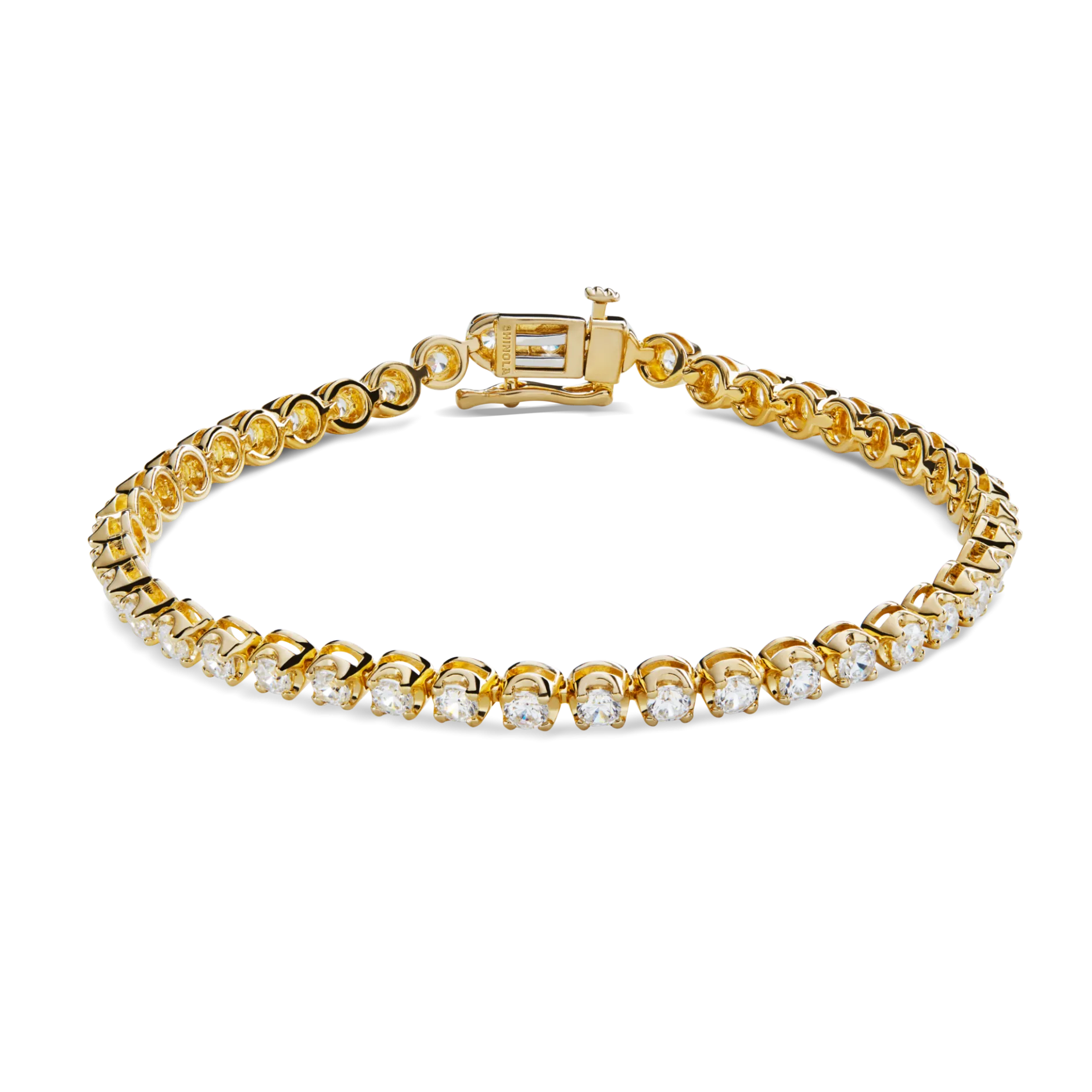 Clearance Shinola 4 Carat 7" Diamond Tennis Bracelet Yellow Gold