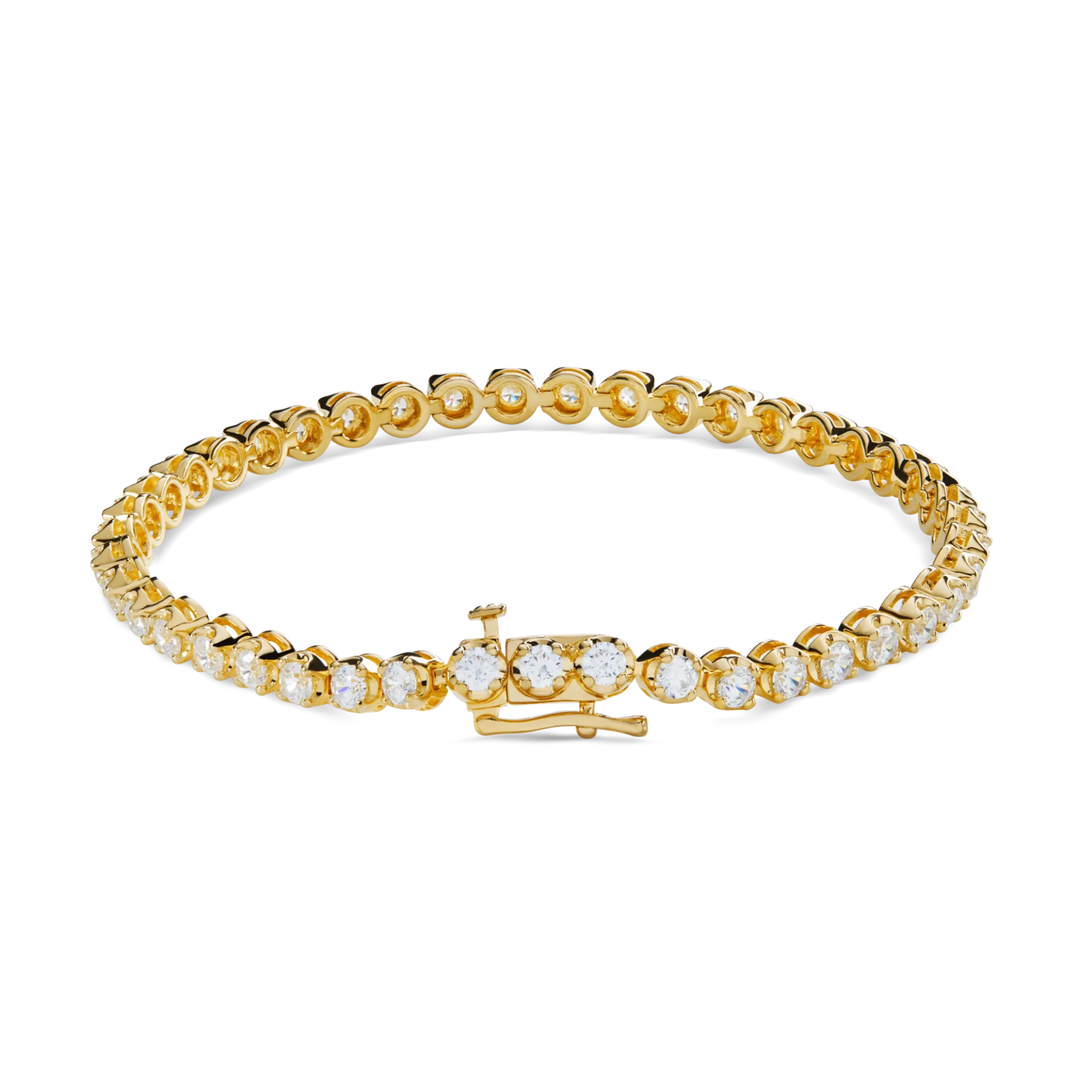 Clearance Shinola 4 Carat 7" Diamond Tennis Bracelet Yellow Gold