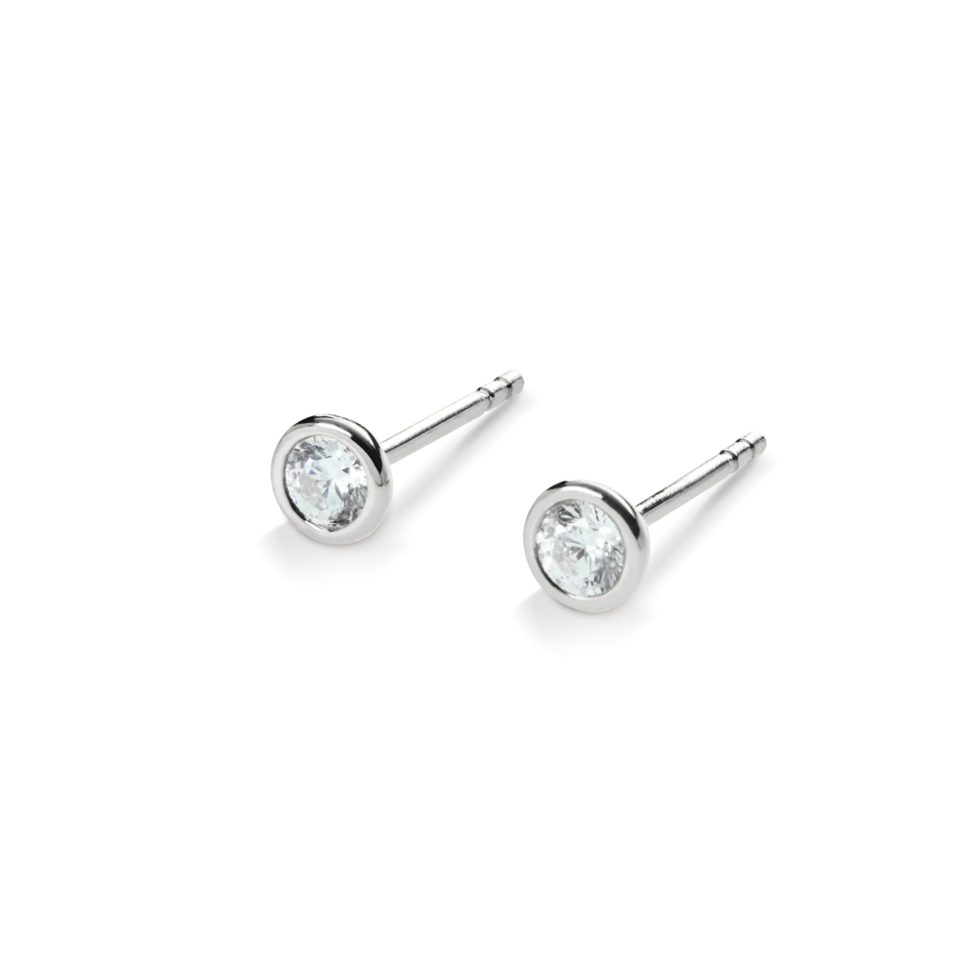 Sale Shinola 1/4 Carat Round Diamond Bezel Studs White Gold