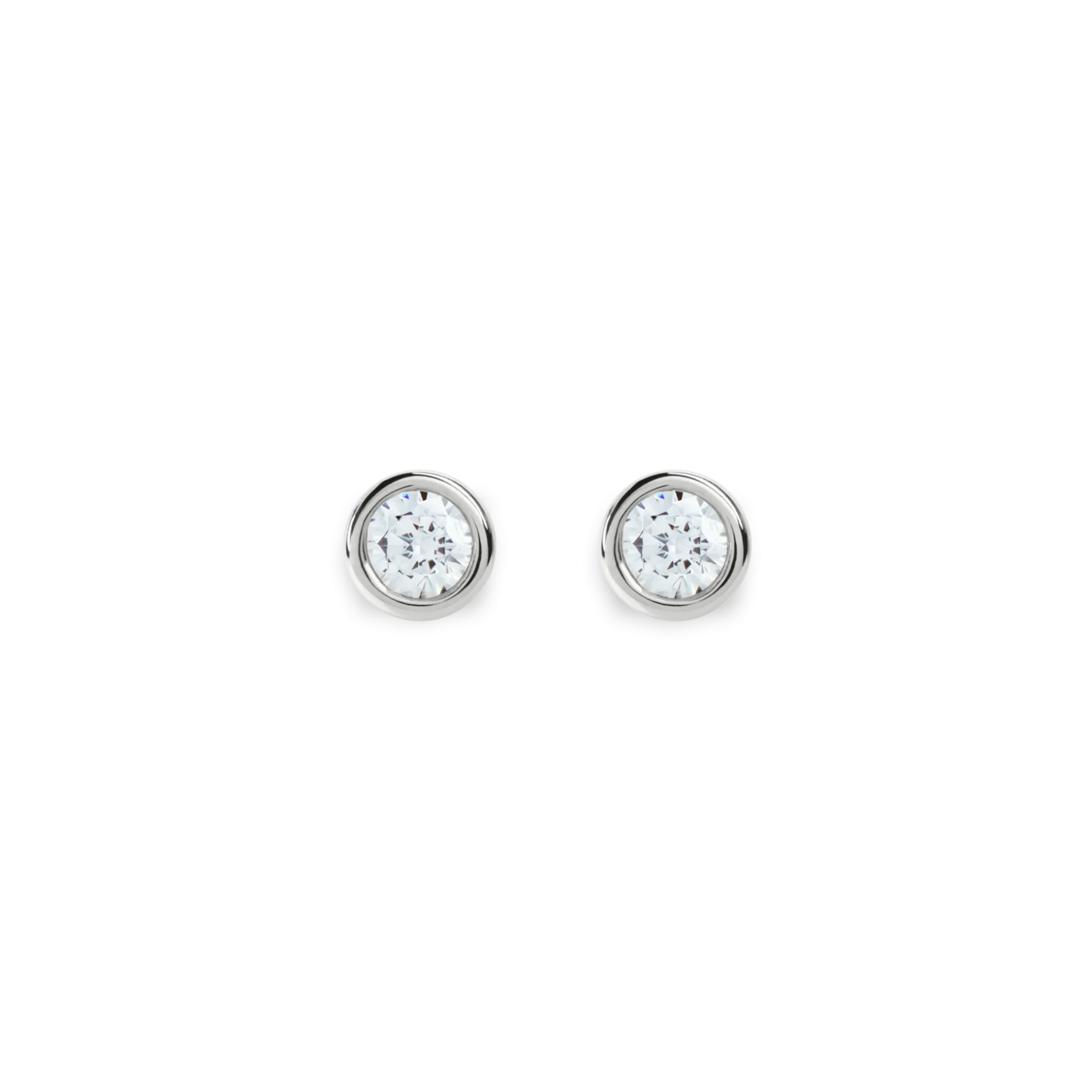 Sale Shinola 1/4 Carat Round Diamond Bezel Studs White Gold