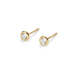 Clearance Shinola 1/4 Carat Round Diamond Bezel Studs Yellow Gold