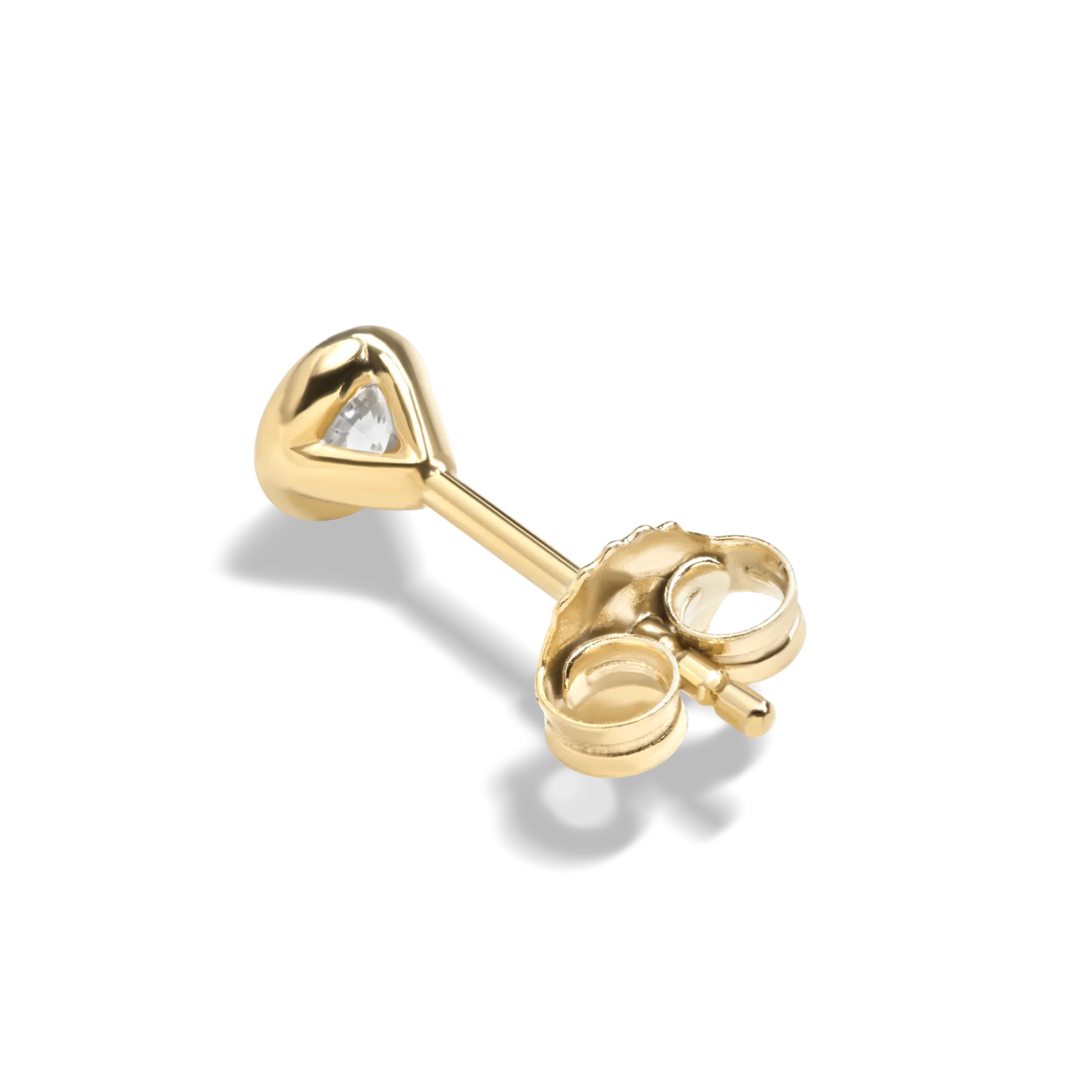 Clearance Shinola 1/4 Carat Round Diamond Bezel Studs Yellow Gold
