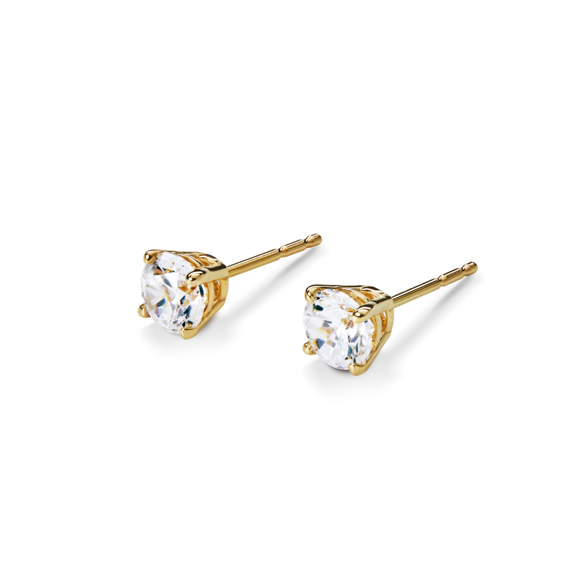 Sale Shinola 1 Carat Round Diamond Studs Yellow Gold