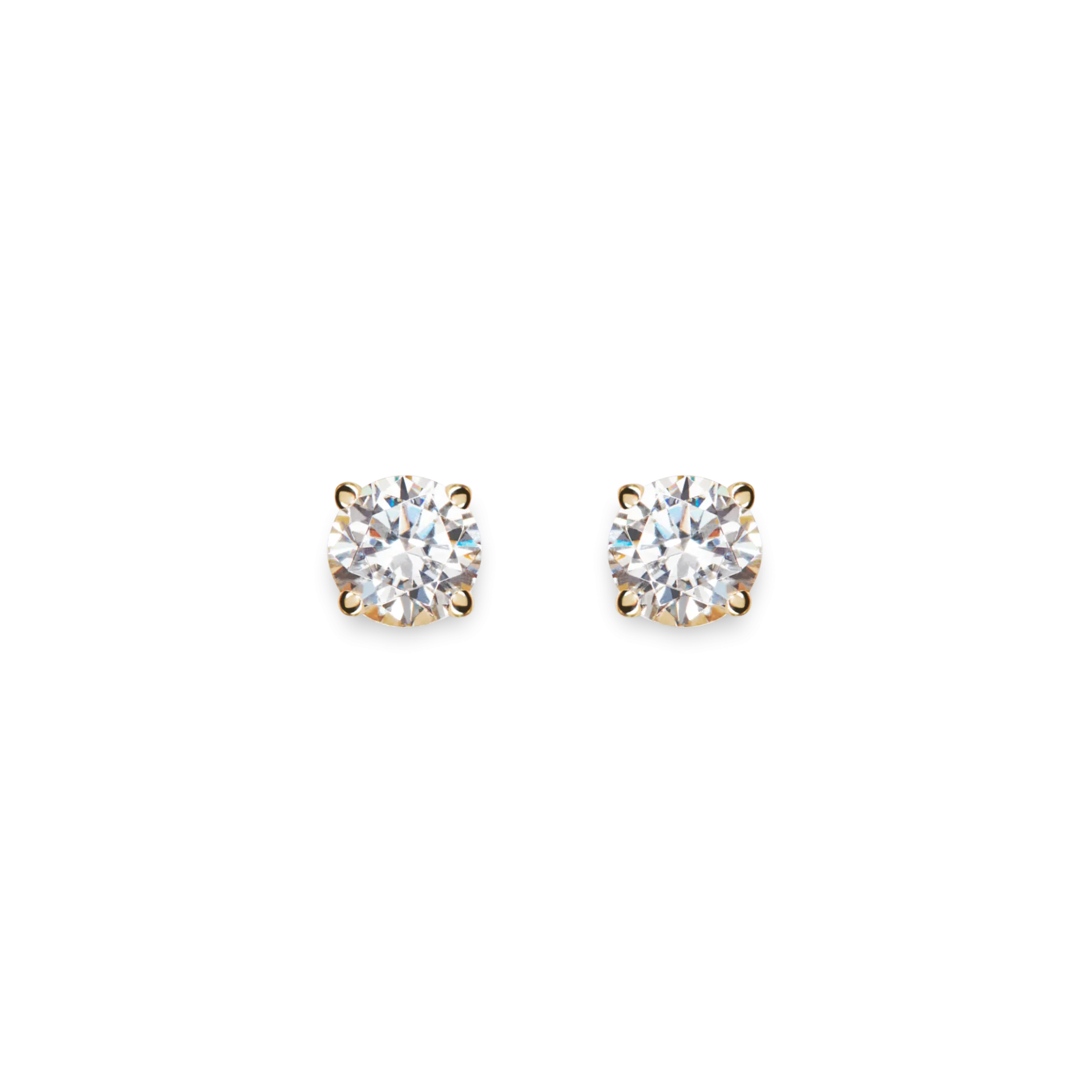Sale Shinola 1 Carat Round Diamond Studs Yellow Gold