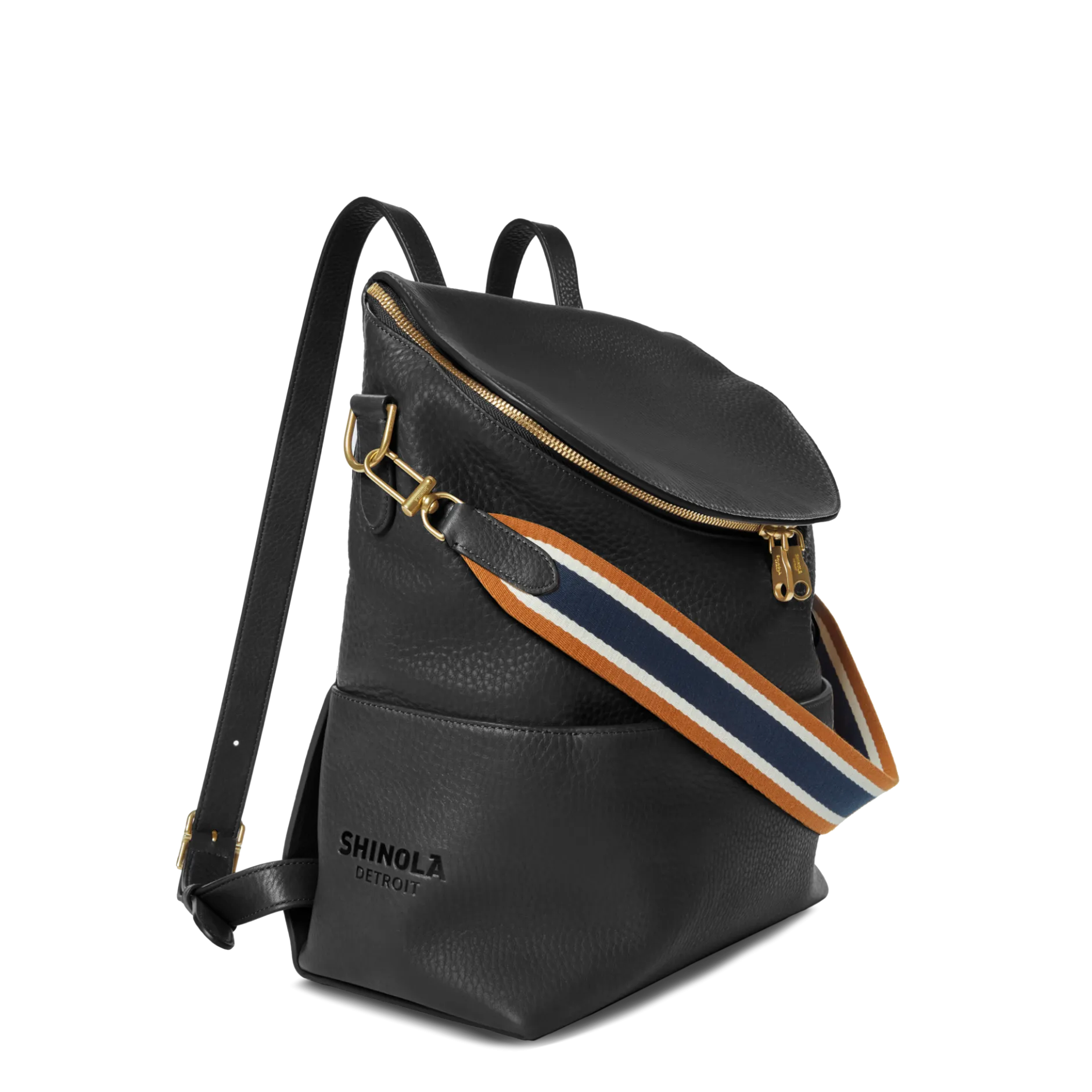 New Shinola Convertible Pocket Backpack Brand Stripe / Black