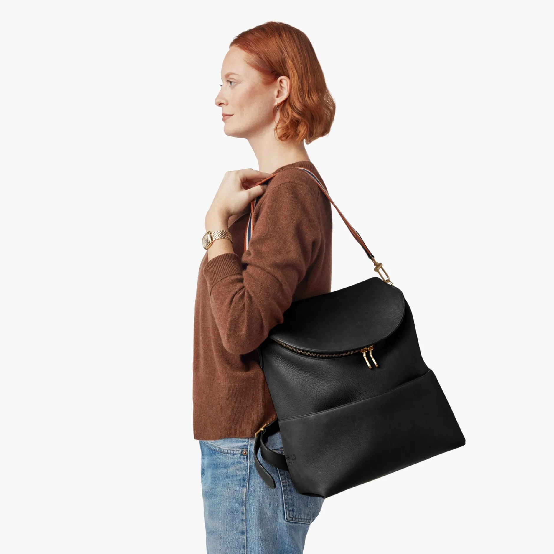 New Shinola Convertible Pocket Backpack Brand Stripe / Black