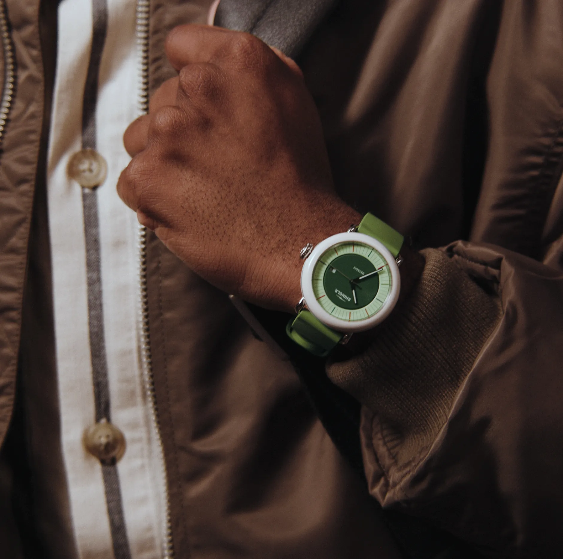 Shinola Detrola Watch Deep Olive