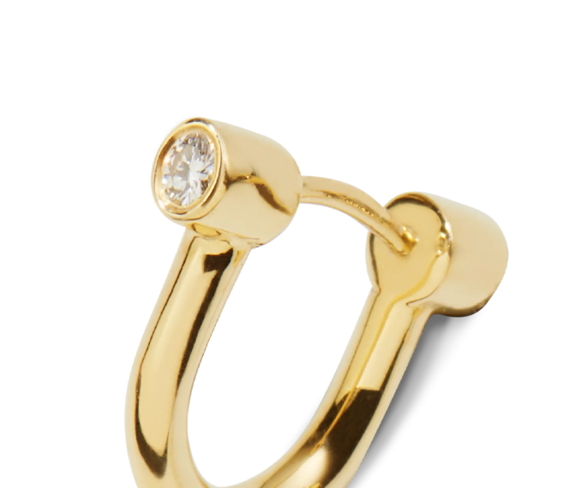 Shinola Diamond Bike Lock Huggie Earrings