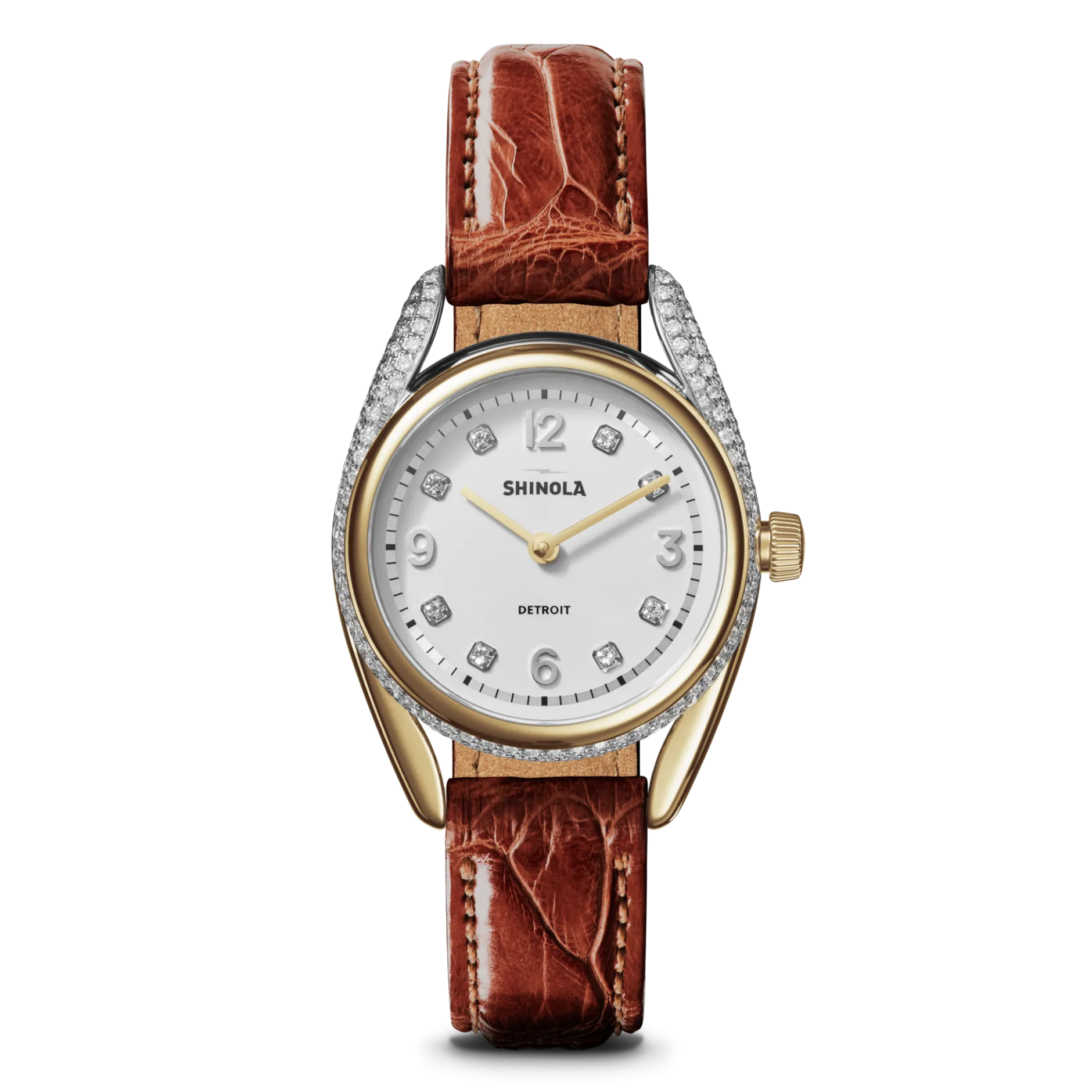 New Shinola Diamond Derby Watch Auburn Alligator