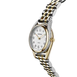 New Shinola Diamond Derby Watch Silver/Gold Bracelet