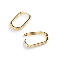 Best Shinola Diamond Oval Charm Hoop
