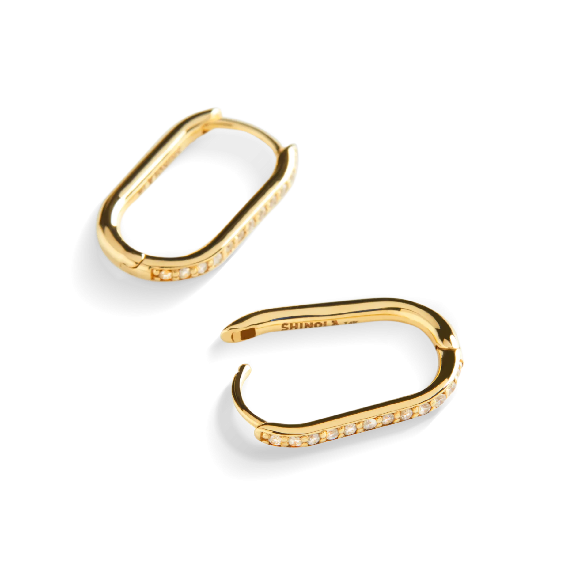 Best Shinola Diamond Oval Charm Hoop
