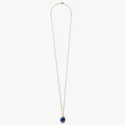 New Shinola Diamond Pave Lapis Pendant Necklace