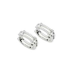 Outlet Shinola Diamond Pave Rivet Double Row Hoop Earrings