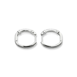 Outlet Shinola Diamond Pave Rivet Double Row Hoop Earrings
