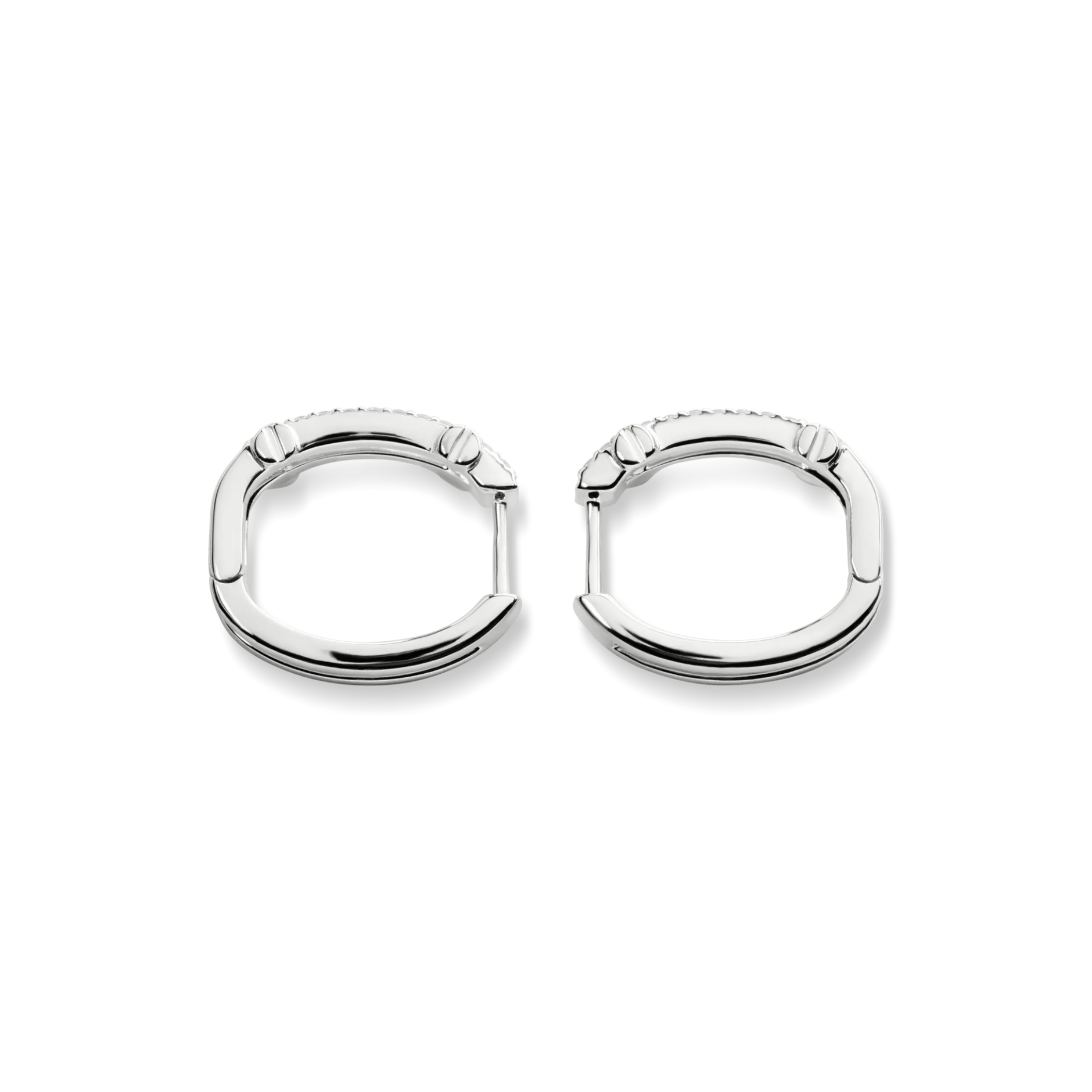 Outlet Shinola Diamond Pave Rivet Double Row Hoop Earrings