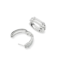 Outlet Shinola Diamond Pave Rivet Double Row Hoop Earrings