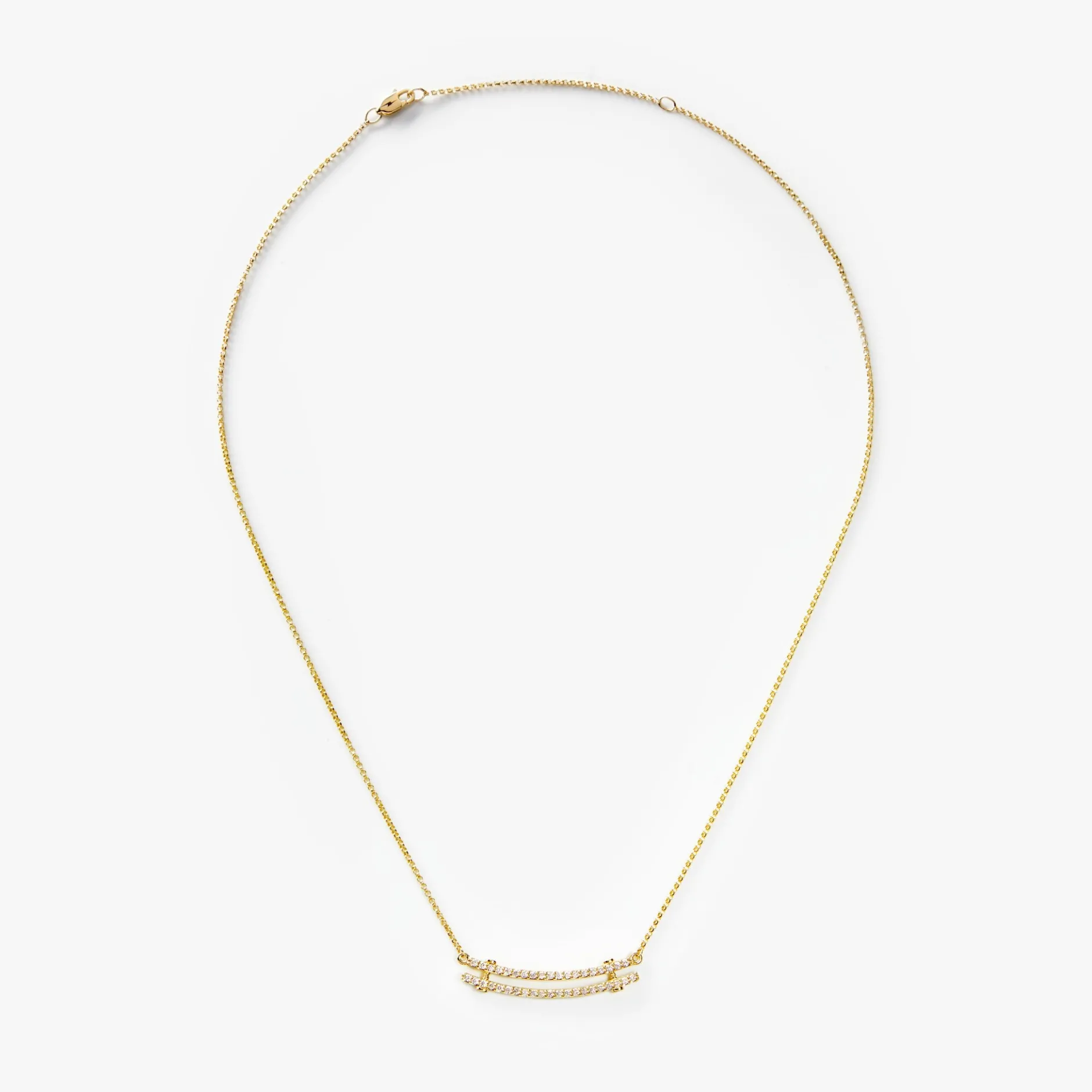 Outlet Shinola Diamond Pave Rivet Double Row Necklace Yellow Gold