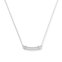 Hot Shinola Diamond Pave Rivet Double Row Necklace