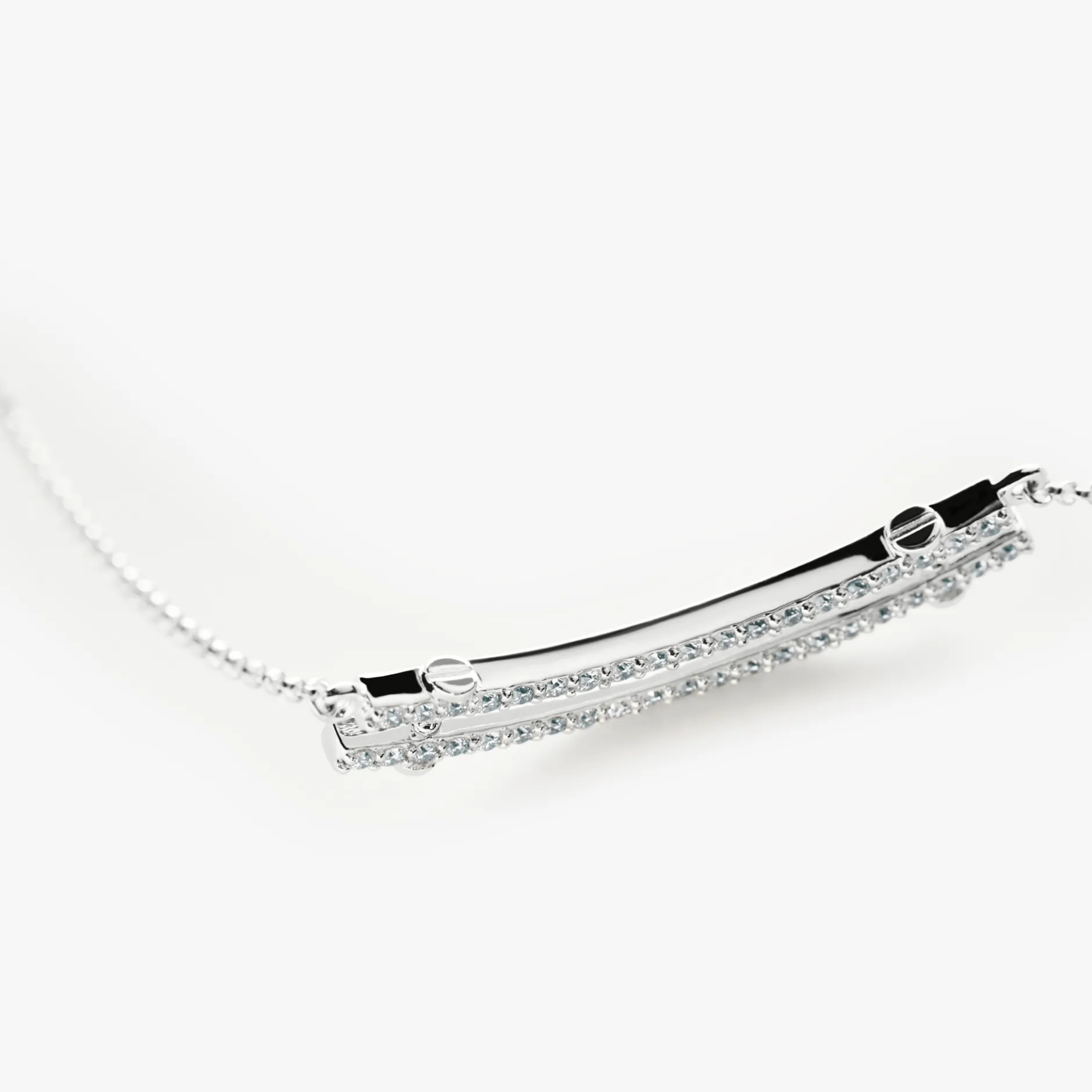 Hot Shinola Diamond Pave Rivet Double Row Necklace