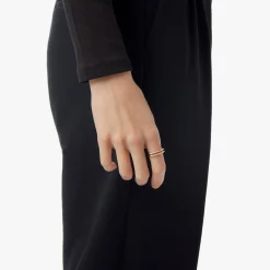 New Shinola Diamond Pave Rivet Double Row Ring