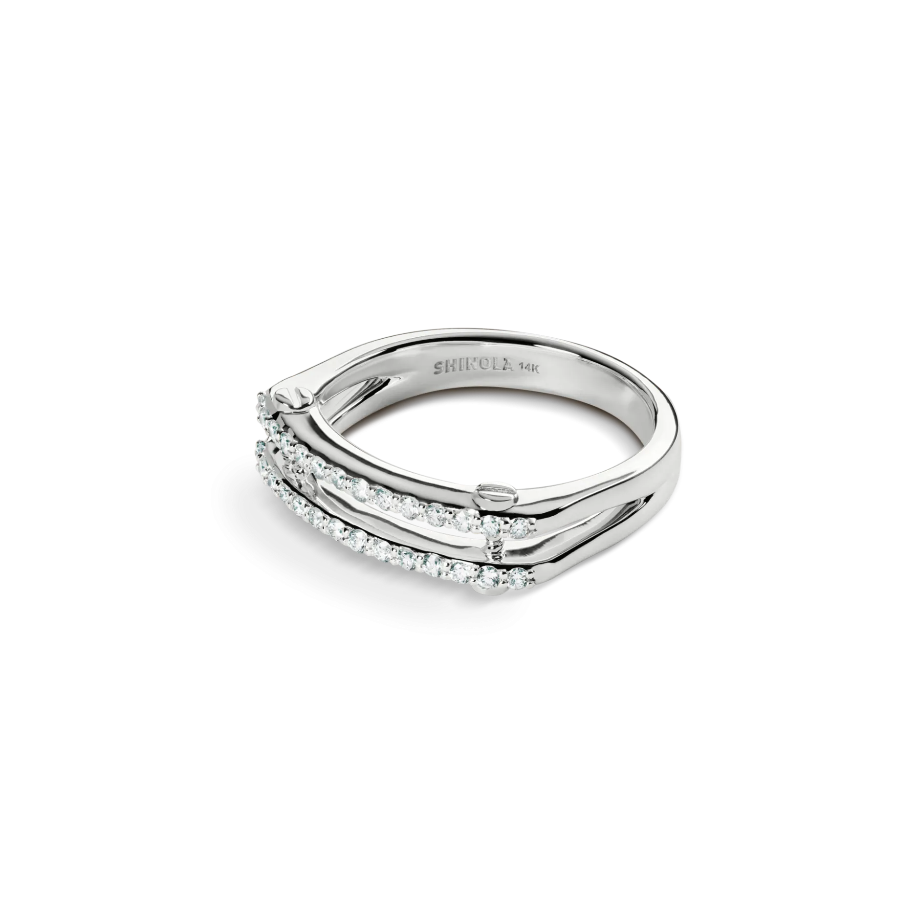 Sale Shinola Diamond Pave Rivet Double Row Ring