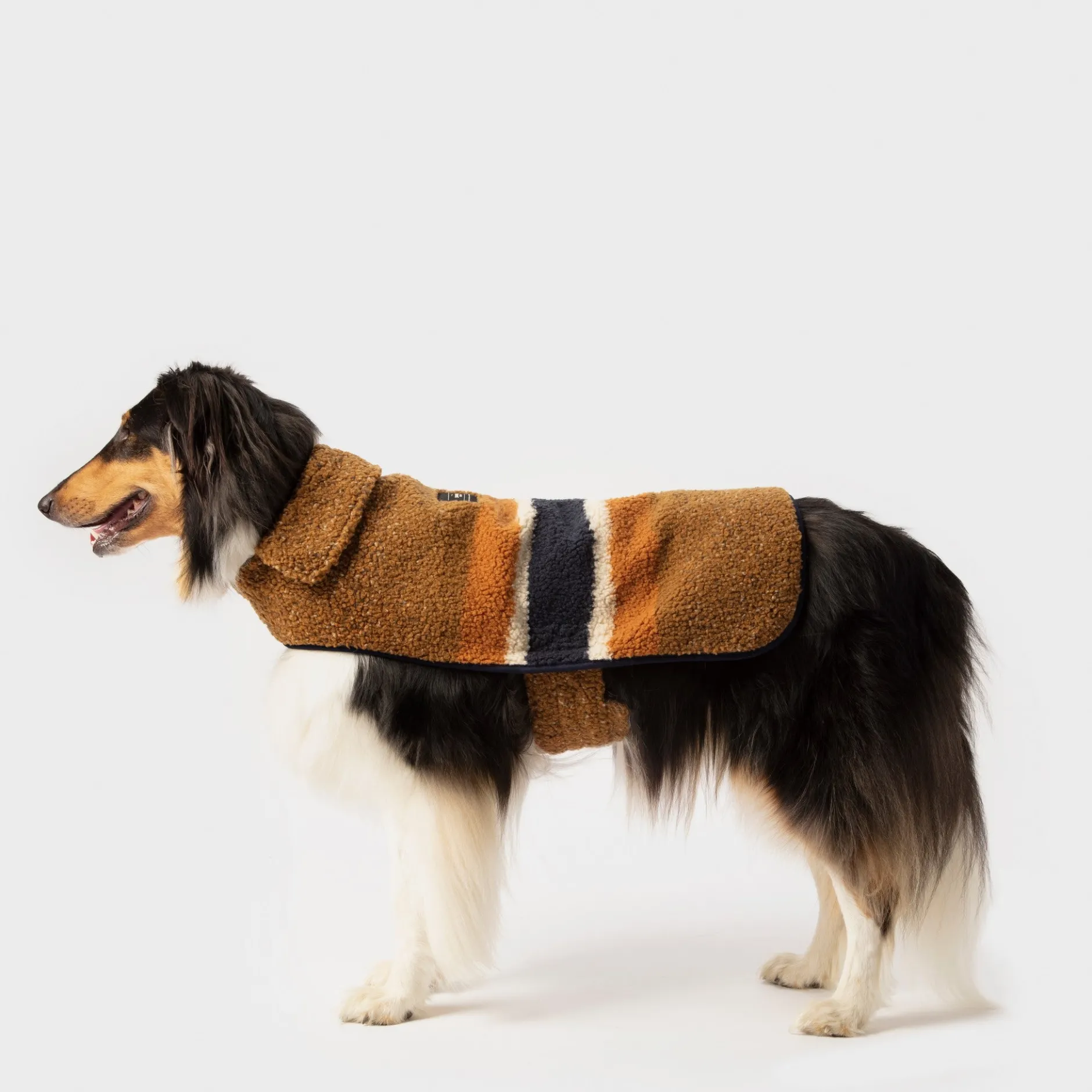 New Shinola Dog Coat Tan Stripe