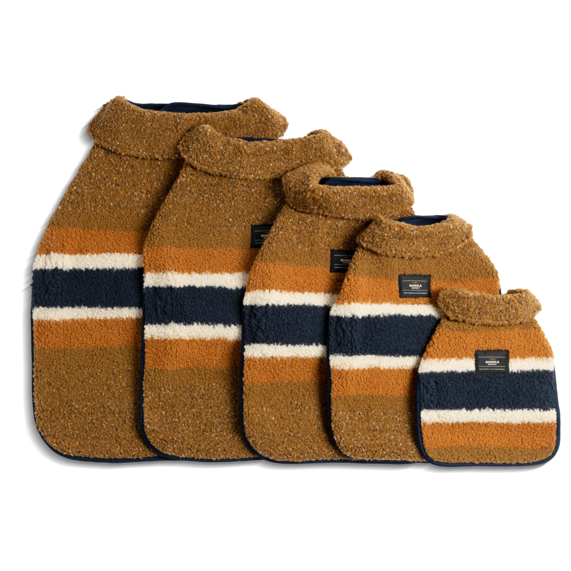 New Shinola Dog Coat Tan Stripe
