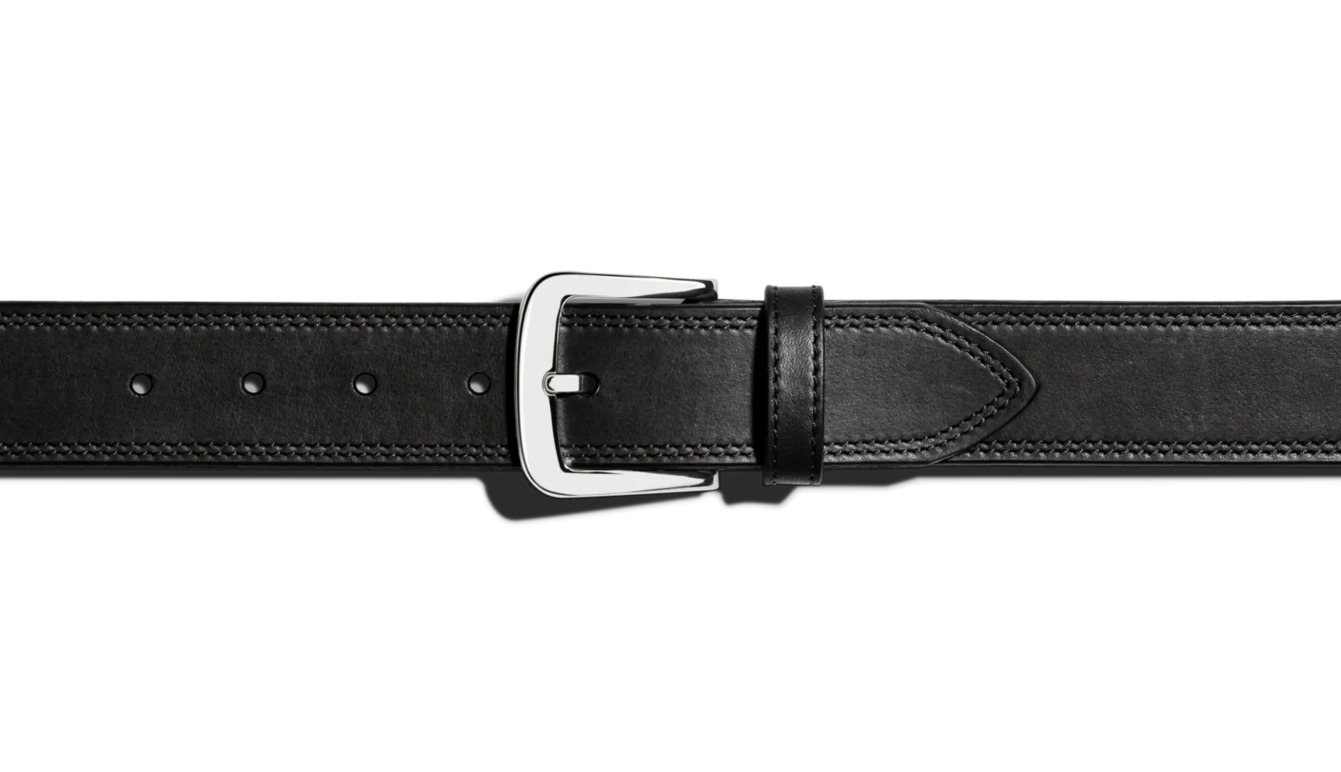 Hot Shinola 1 1/2" Double Stitch Belt Black
