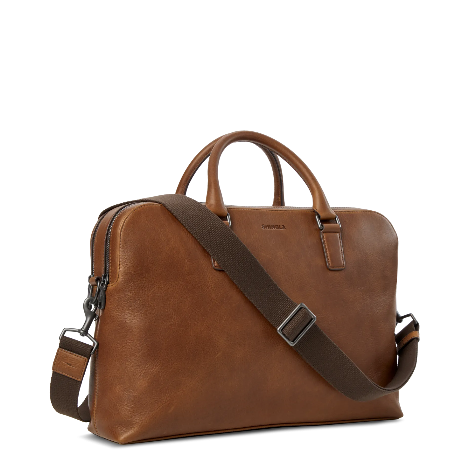 Best Shinola Double Zip Briefcase Medium-Brown