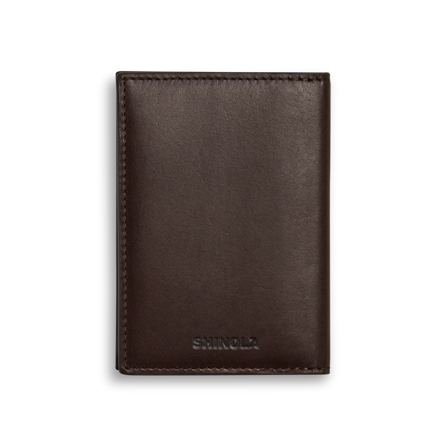 Shinola Folded Card Holder Wallet Dark Brown