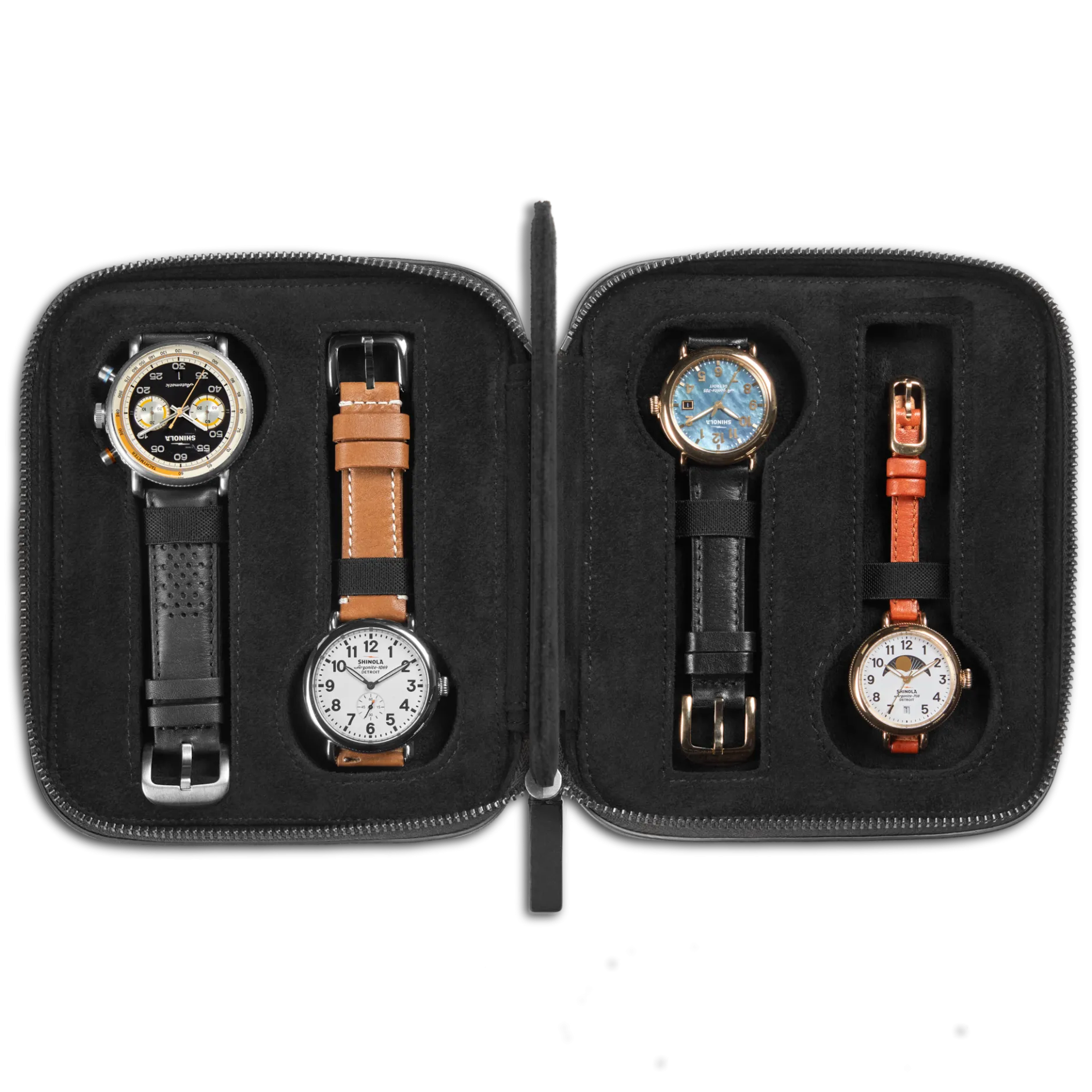 Clearance Shinola Four Watch Travel Case Black