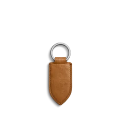 Shinola Leather Monogram Key Fob Tan