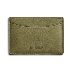 Clearance Shinola Leather 3 Pocket Card Case Olive