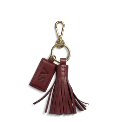 Outlet Shinola Leather Tassel Keychain Merlot