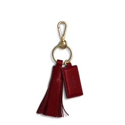Clearance Shinola Leather Tassel Keychain Ruby