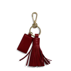 Clearance Shinola Leather Tassel Keychain Ruby