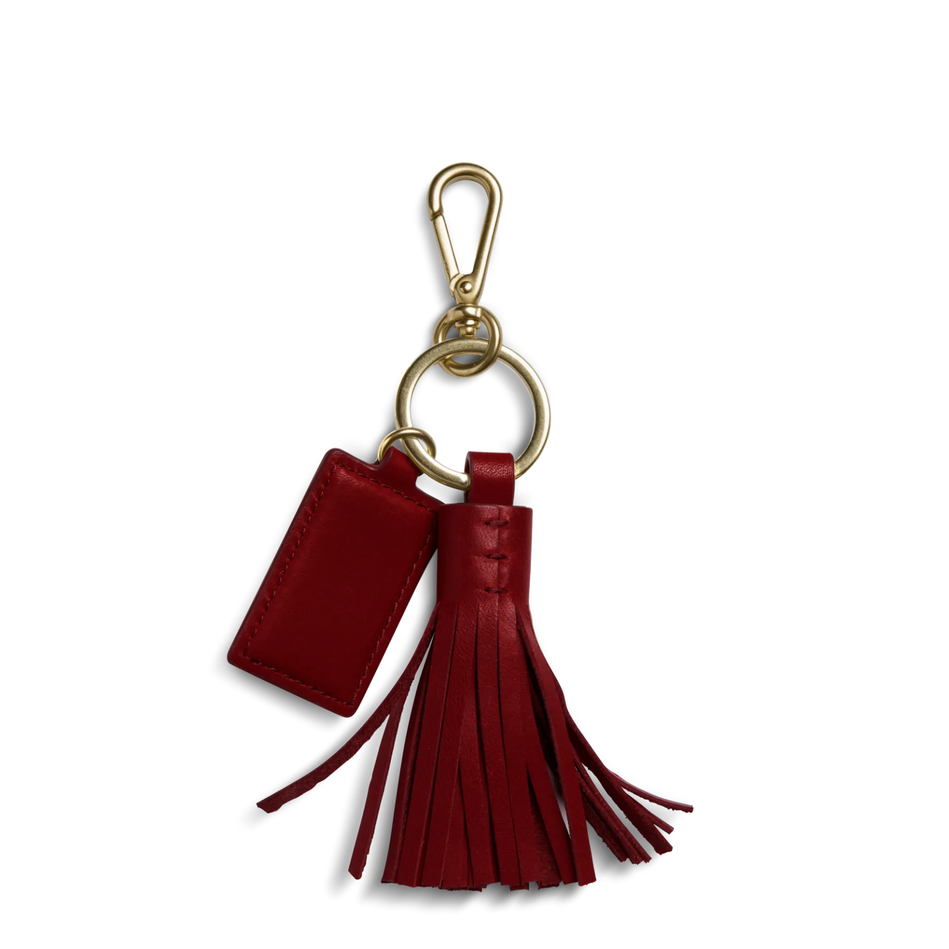 Clearance Shinola Leather Tassel Keychain Ruby